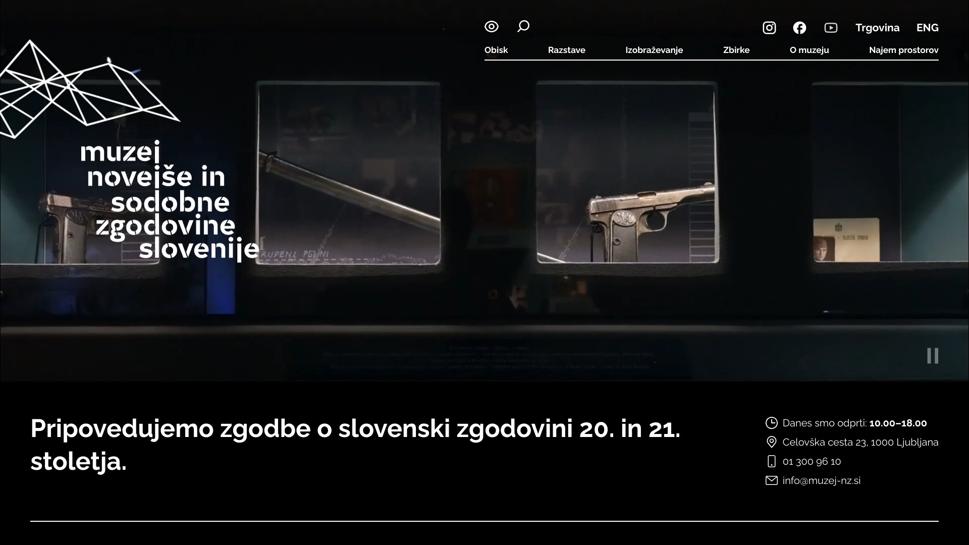 Spletna stran Muzeja novejše in sodobne zgodovine Slovenije